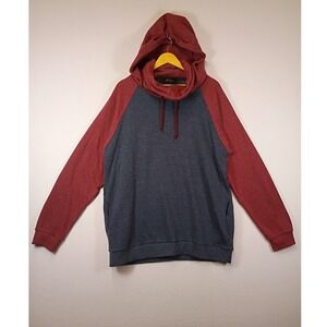 Streetwear ARSNL Mens XL Blue Red Raglan Cowl Neck Toggle Hoodie Sweatshirt